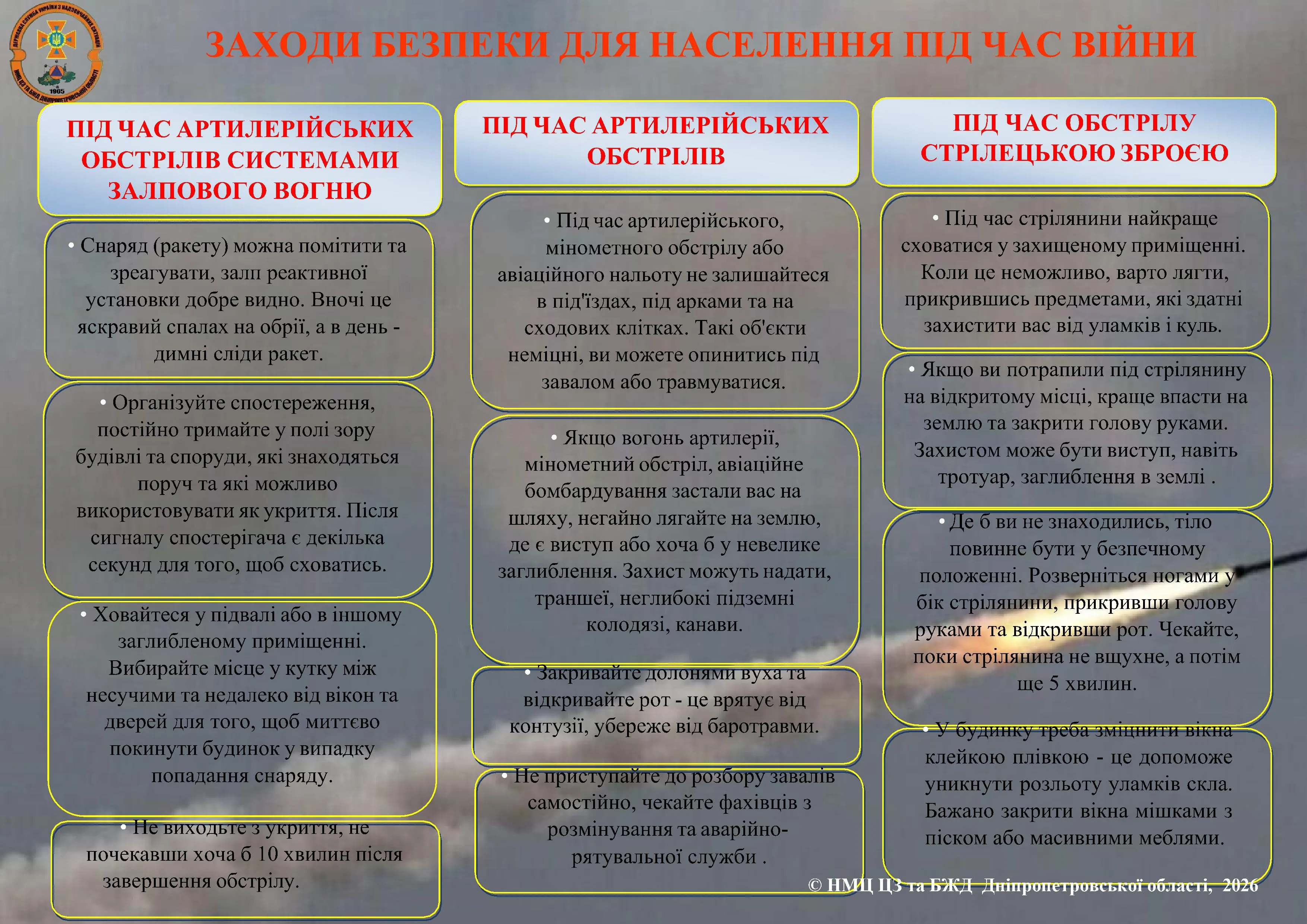 ЗАХОДИ БЕЗПЕКИ ДЛЯ НАСЕЛЕННЯ ПІД ЧАС ВІЙНИ
